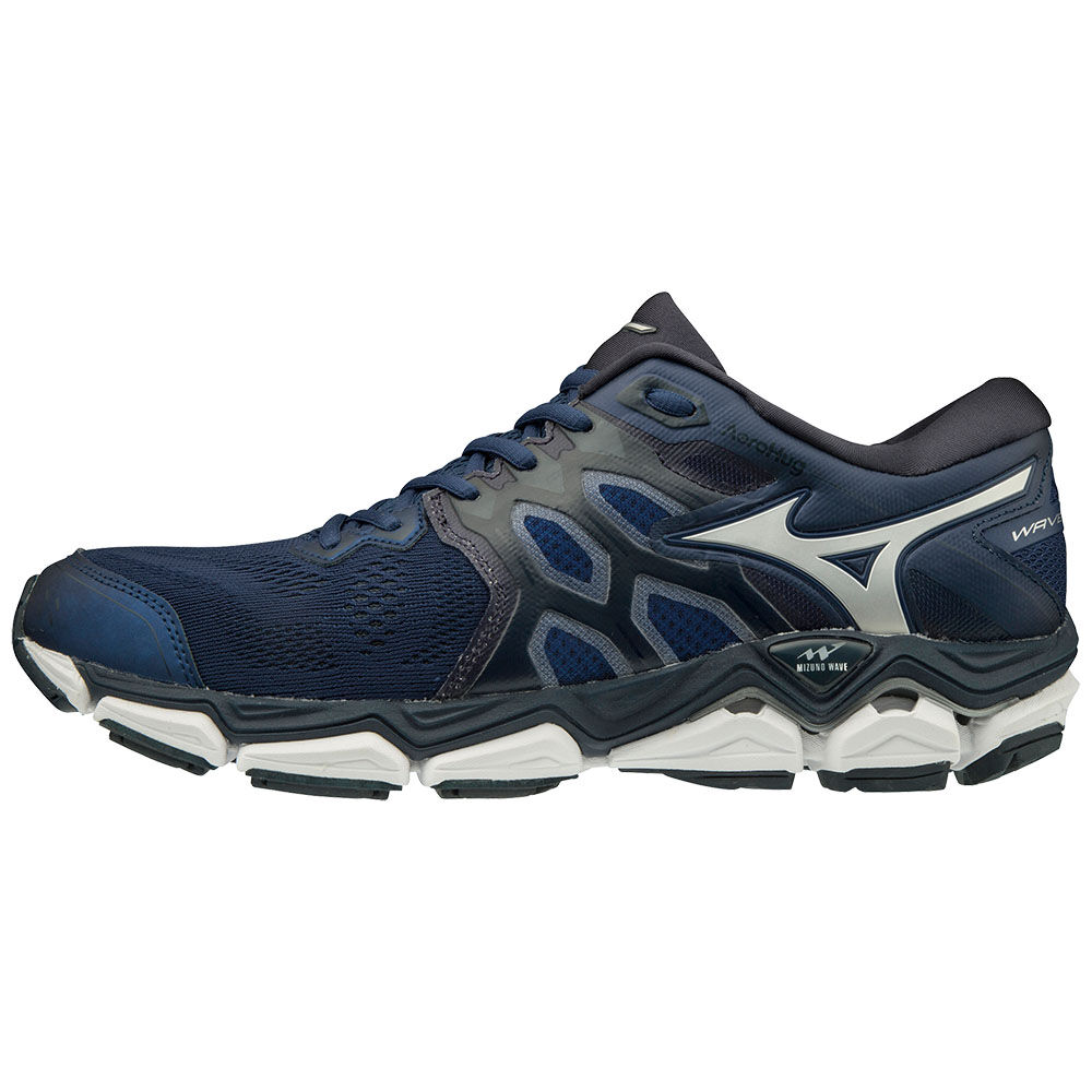 Zapatillas Running Mizuno WAVE HORIZON 3 Hombre Azules/Plateadas Outlet XNDY-08693